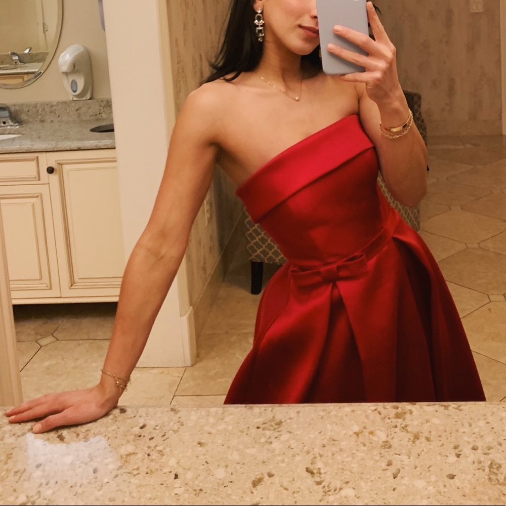 Red ball gown